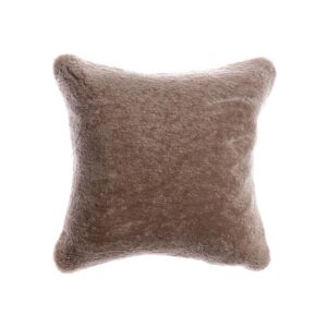 Taupe Shearling Lumbar Pillow