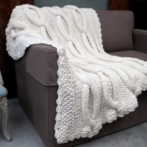 Shabby Chic Cable Knit Throw