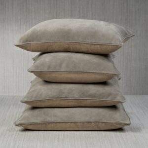 Shoreline Gray Suede Linen Blend Accent Pillow